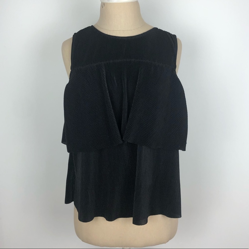 Black Textured Tank Top S